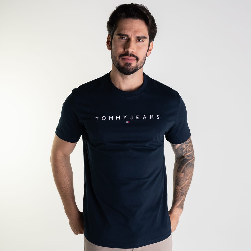 Camiseta Tommy Jeans Linear Marinho