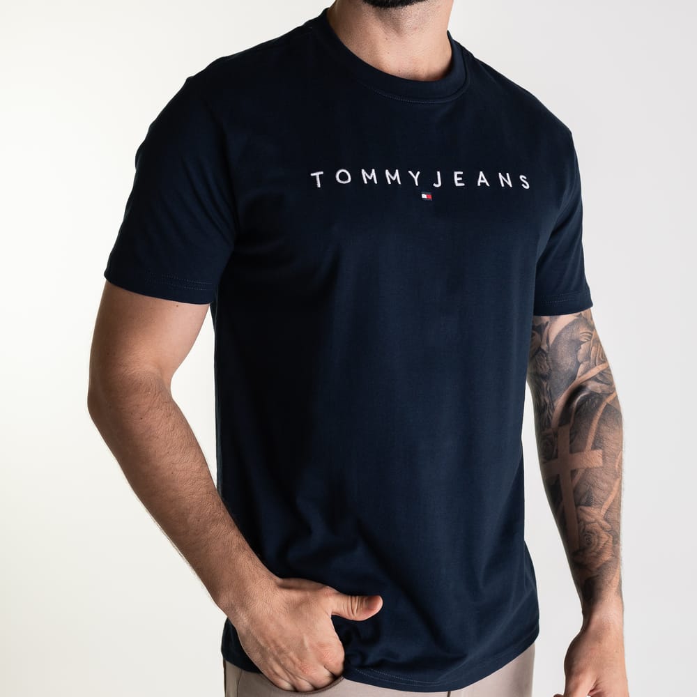 Camiseta Tommy Jeans Linear Marinho