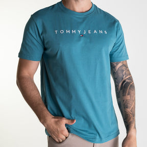 Camiseta Tommy Jeans Linear Verde Real