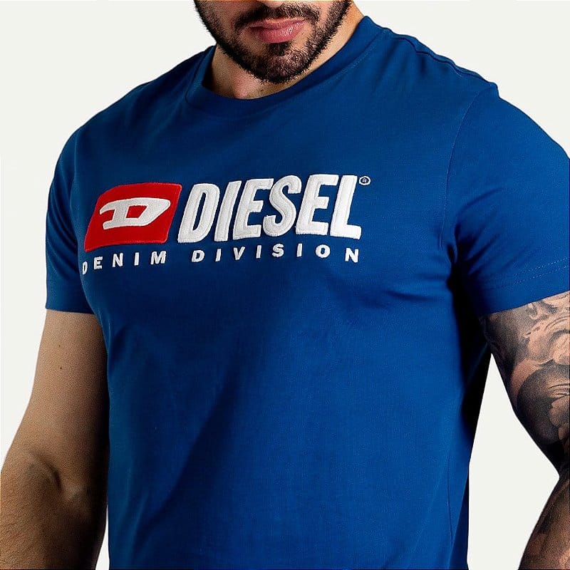 Camiseta Diesel Logo Azul Royal