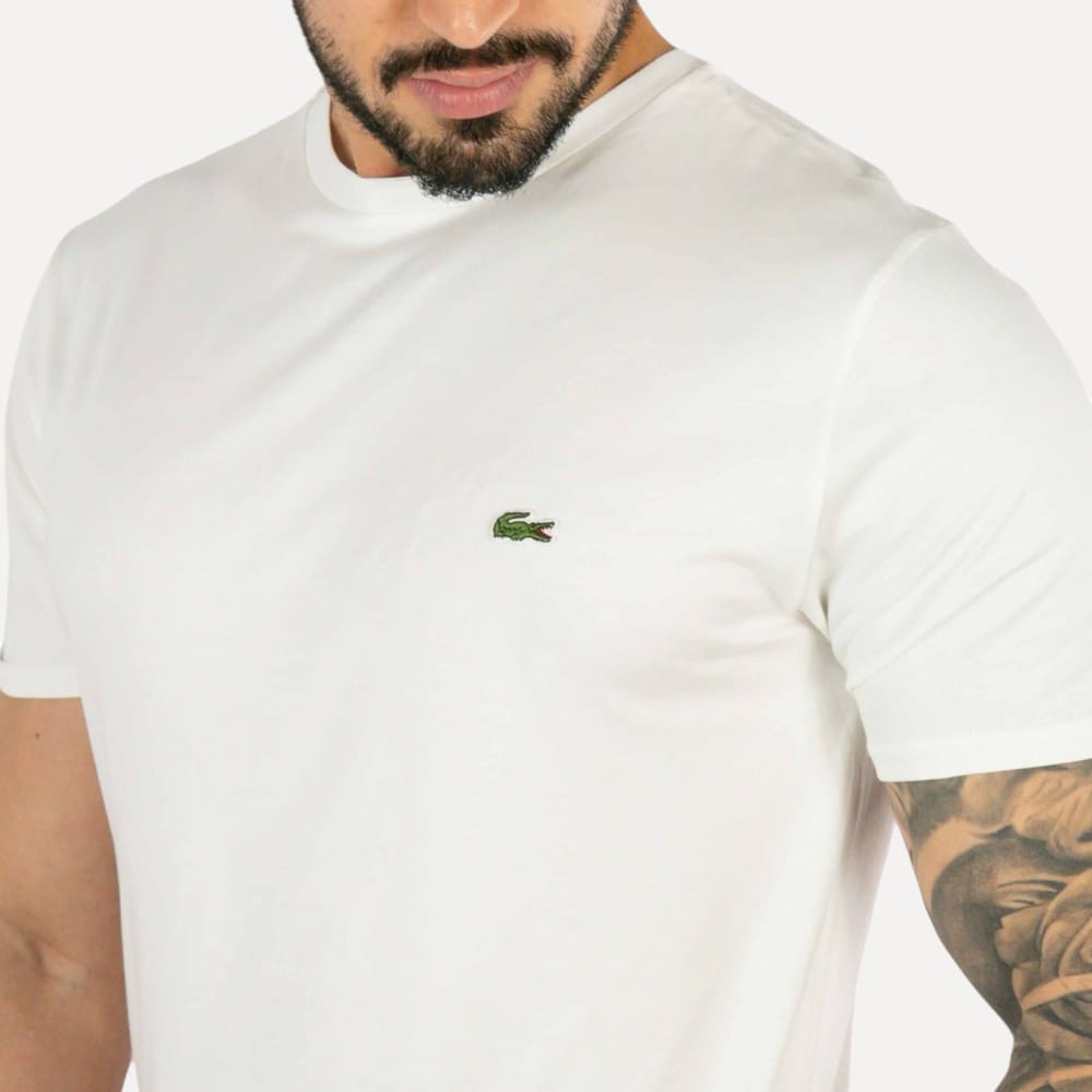 Camiseta Lacoste Algodão Pima Branca