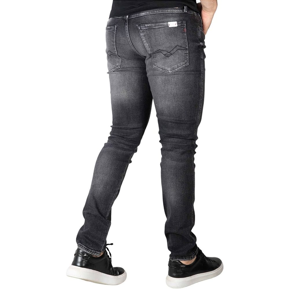 Calça Jeans Anbass Skinny Replay Preta Mescla