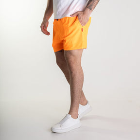 Shorts Beach Reserva Liso Básica Laranja Neon